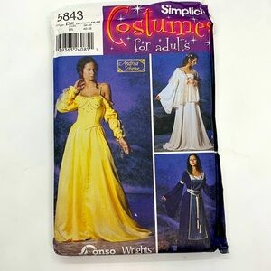 Simplicity Costumes Adults UNCUT 5843 Sewing Pattern Size P5 12, 14, 16, 18, 20